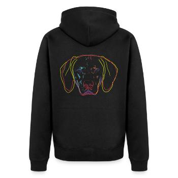 Strokes Hungarian Vizsla Dog - Unisex Premium Organic Zip Hoodie - black - Back - Nico (187cm)
