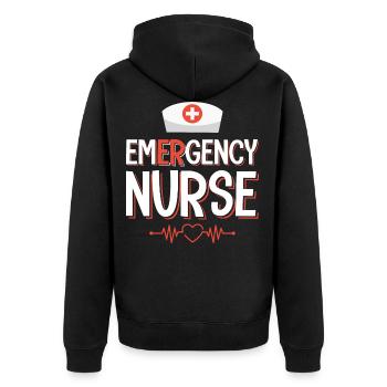 Infirmière infirmière - Veste à capuche bio Premium Unisexe - noir - Dos - Nico (187cm)