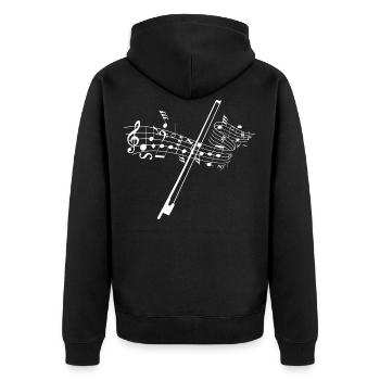 Music Notes Violin Violinist Musician Music Gift - Unisex Premium Organic Zip Hoodie - black - Back - Nico (187cm)