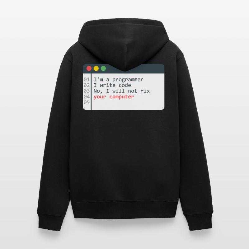 Programmierer HTML Computer Coder Codierung Programmierung Unisex Premium Bio Zip Hoodie