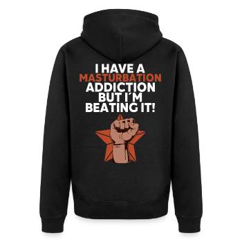 Masturbation masturbation Addiction drôle - Veste à capuche bio Premium Unisexe - noir - Dos - Nico (187cm)