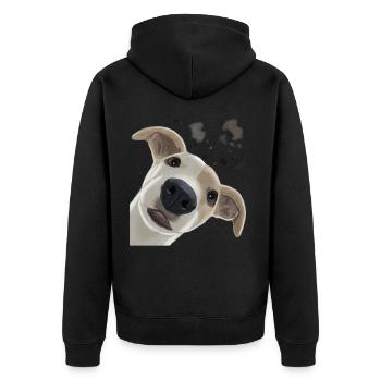 Chien Curieux Whippet - Veste à capuche bio Premium Unisexe - noir - Dos - Nico (187cm)