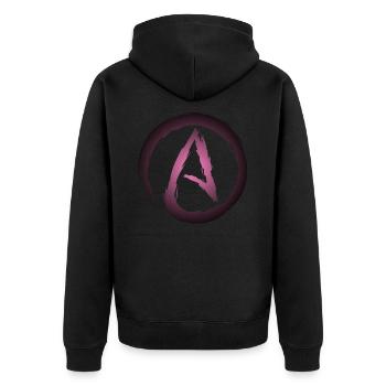 Atheism symbol atheist - Unisex Premium Organic Zip Hoodie - black - Back - Nico (187cm)