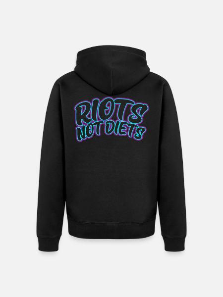 Riots not Diets - Unisex Premium Organic Zip Hoodie - black