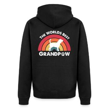 Retro Best Grandpaw Opa Beagle Hunde Geschenk - Unisex Premium Bio Zip Hoodie - Schwarz - Hinten - Nico (187cm)