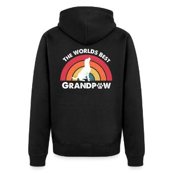 Rétro meilleur cadeau de chiens de grand-père grand-père labrador - Veste à capuche bio Premium Unisexe - noir - Dos - Nico (187cm)