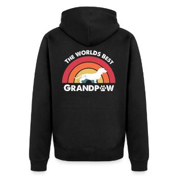 Retro Best Grandpaw Opa Dackel Hunde Geschenk - Unisex Premium Bio Zip Hoodie - Schwarz - Hinten - Nico (187cm)