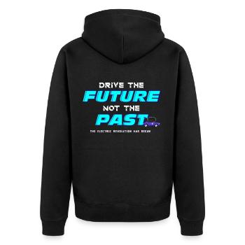 Drive The Future Electric Car Automobile Gift - Unisex Premium Organic Zip Hoodie - black - Back - Nico (187cm)
