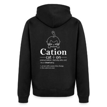 Cat funny saying chemistry science cats - Unisex Premium Organic Zip Hoodie - black - Back - Nico (187cm)
