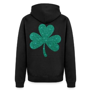 Cadeau de la Saint-Patrick pour les femmes et les filles Shamrock - Veste à capuche bio Premium Unisexe - noir - Dos - Nico (187cm)