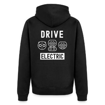 Conduisez le cadeau de prise automatique de voiture électrique électrique - Veste à capuche bio Premium Unisexe - noir - Dos - Nico (187cm)
