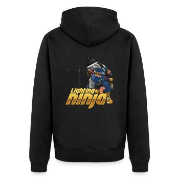 Beleuchtung Ninja Engineer Light Music Band Geschenk - Unisex Premium Bio Zip Hoodie - Schwarz - Hinten - Nico (187cm)
