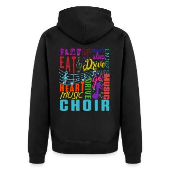 Choir Music Chorus Choral Music Conductor Gift - Unisex Premium Organic Zip Hoodie - black - Back - Nico (187cm)