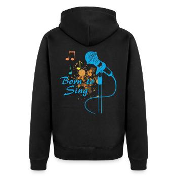 Born To Sing Notes Musique Musicien Karaoke Mic Cadeau - Veste à capuche bio Premium Unisexe - noir - Dos - Nico (187cm)