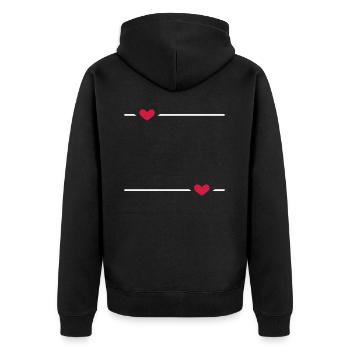 Line Heart Stroke Ornament - Unisex Premium Organic Zip Hoodie - black - Back - Nico (187cm)