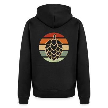 Beer Malt Hops Vintage Retro Brewing Amateur de bière - Veste à capuche bio Premium Unisexe - noir - Dos - Nico (187cm)