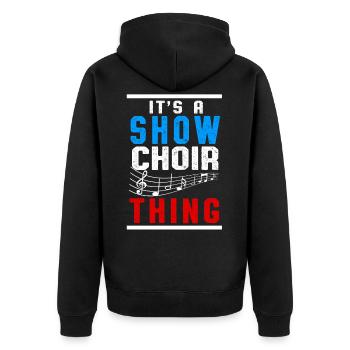 Show Choir Chorus Choral Music Conductor Clef Gift - Unisex Premium Organic Zip Hoodie - black - Back - Nico (187cm)