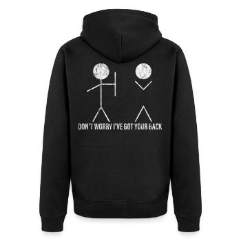 Don't Worry I've Got Your Back 3 - Unisex Premium Organic Zip Hoodie - black - Back - Nico (187cm)