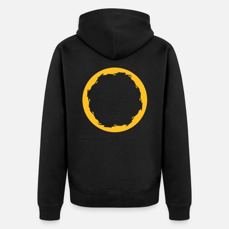 Cercle Rond Jaune - Veste à capuche bio Premium Unisexe - noir