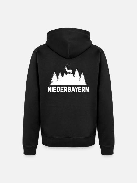 Niederbayern - Unisex Premium Bio Zip Hoodie - Schwarz