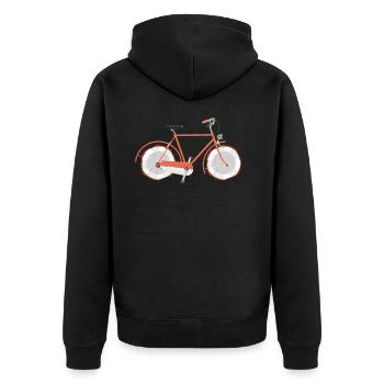 Fahrrad Kokosräder Bike Riding Bike Biker - Unisex Premium Bio Zip Hoodie - Schwarz - Hinten - Nico (187cm)