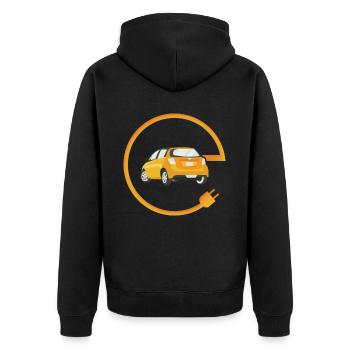 Ecar Elektroauto Fahrer Auto Auto Geschenk - Unisex Premium Bio Zip Hoodie - Schwarz - Hinten - Nico (187cm)