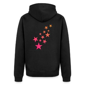 Star asterisk pattern decoration - Unisex Premium Organic Zip Hoodie - black - Back - Nico (187cm)