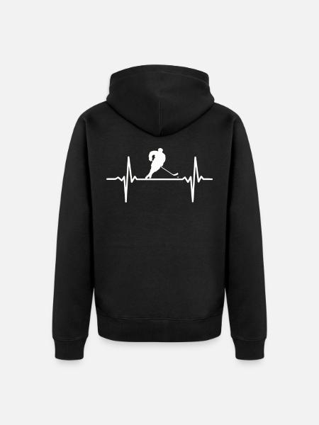 Herzschlag Eishockey Puls Eishockeyspieler EKG - Ekologisk premiumluvjack unisex - svart