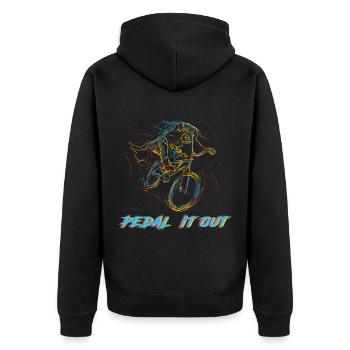 Pedal It Our Biker Abstract Cyclist Cycling - Unisex Premium Organic Zip Hoodie - black - Back - Nico (187cm)