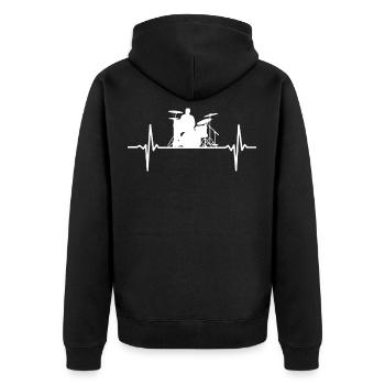 Battements cardiaques Battements de batteur cadeau - Veste à capuche bio Premium Unisexe - noir - Dos - Nico (187cm)