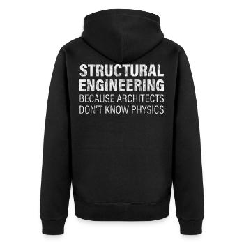 Engineering - Architectes Don’t Know Physics 2 - Veste à capuche bio Premium Unisexe - noir - Dos - Nico (187cm)