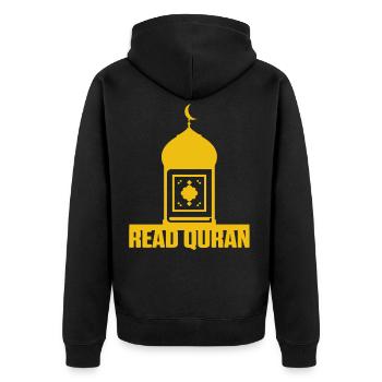Lire Mosquée coranique Islam Musulman Allah Religion Cadeau - Veste à capuche bio Premium Unisexe - noir - Dos - Nico (187cm)