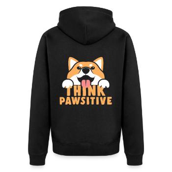 Pensez Pawsitive Shiba Inu Dog Pet Animal Gift - Veste à capuche bio Premium Unisexe - noir - Dos - Nico (187cm)