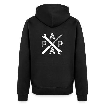 Papa artisan fête des pères bébé cadeau - Veste à capuche bio Premium Unisexe - noir - Dos - Nico (187cm)