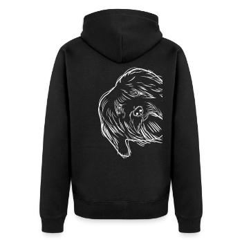 Neugieriger Tibet Terrier Hund - Unisex Premium Bio Zip Hoodie - Schwarz - Hinten - Nico (187cm)