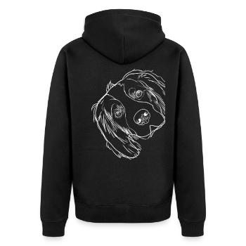 Strokes Welsh Springer Spaniel Dog - Unisex Premium Organic Zip Hoodie - black - Back - Nico (187cm)