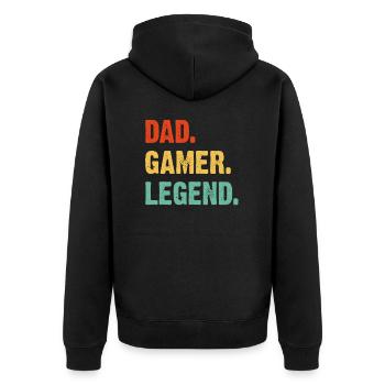Papa Gamer Legend - Veste à capuche bio Premium Unisexe - noir - Dos - Nico (187cm)