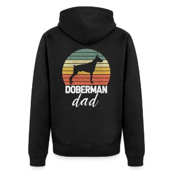Cadeaux de chien Doberman Dad Rétro Vintage - Veste à capuche bio Premium Unisexe - noir - Dos - Nico (187cm)