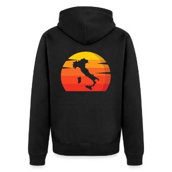Italie drapeau sicile Proverbes Milan Rome Turin - Veste à capuche bio Premium Unisexe - noir - Dos - Nico (187cm)