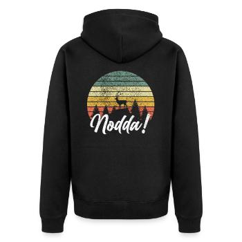 Nodda! Siegerland Siegen Wittgenstein Geschenk - Unisex Premium Bio Zip Hoodie - Schwarz - Hinten - Nico (187cm)