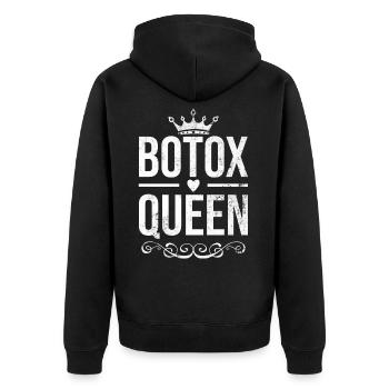 Botox Queen Surgery Nurse Doctor - Unisex Premium Organic Zip Hoodie - black - Back - Nico (187cm)