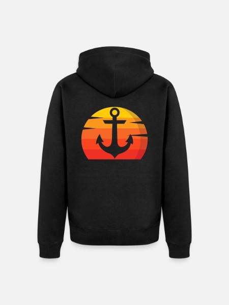 Anker Schiff Seefahrt - Unisex Premium Bio Zip Hoodie - Schwarz