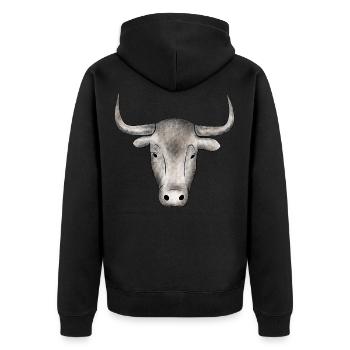 Taureau - Veste à capuche bio Premium Unisexe - noir - Dos - Nico (187cm)