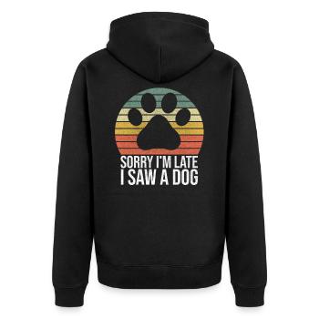 Drôle de chien rengaine - cadeau de chien - Veste à capuche bio Premium Unisexe - noir - Dos - Nico (187cm)