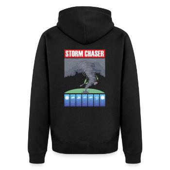 Storm Chaser Hurricane Meteorology Tornado Gift - Unisex Premium Organic Zip Hoodie - black - Back - Nico (187cm)