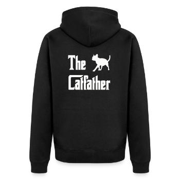 The Catfather Cats Dad Dad Cat Dad Daddy - Unisex Premium Organic Zip Hoodie - black - Back - Nico (187cm)
