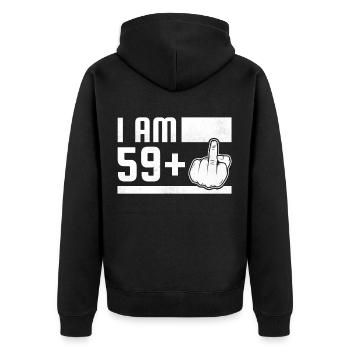 60. Geburtstag Geschenk 1961 60 Jahre - Unisex Premium Bio Zip Hoodie - Schwarz - Hinten - Nico (187cm)