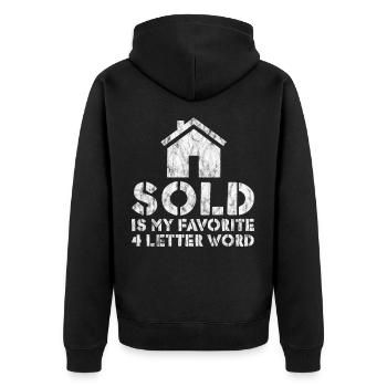 Sold Is My Favorite 4 Letter Word 2 - Veste à capuche bio Premium Unisexe - noir - Dos - Nico (187cm)