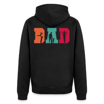 Father, Dad, Father's Day, - Unisex Premium Organic Zip Hoodie - black - Back - Nico (187cm)