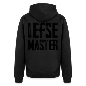Lefse Master 2 - Unisex Premium Bio Zip Hoodie - Schwarz - Hinten - Nico (187cm)